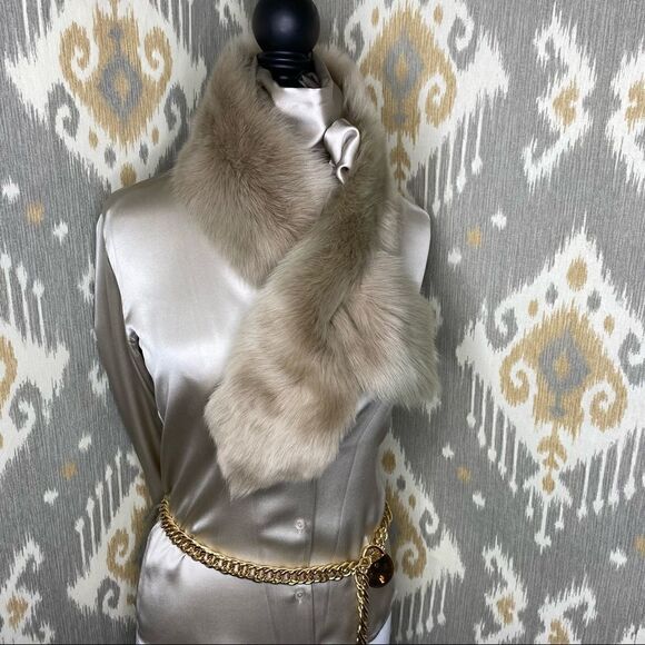 Ralph Lauren Collection *Fall 14 Italian Fawn Lamb Shearling Pull-Through Collar - Picture 17 of 17